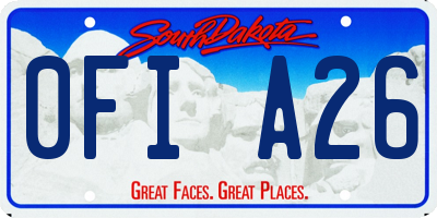 SD license plate 0FIA26