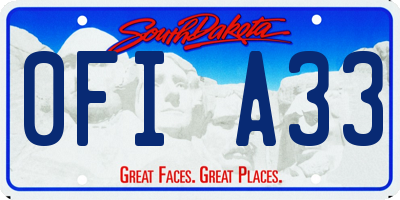 SD license plate 0FIA33