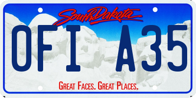 SD license plate 0FIA35