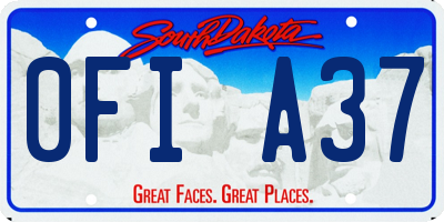 SD license plate 0FIA37