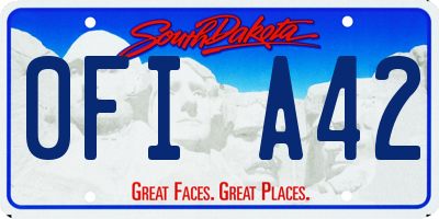 SD license plate 0FIA42
