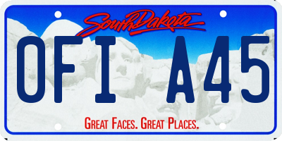 SD license plate 0FIA45