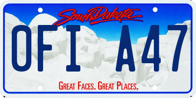 SD license plate 0FIA47
