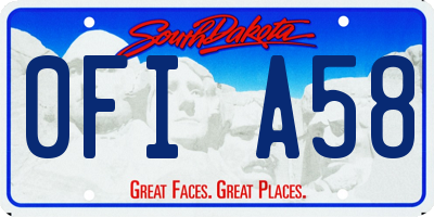 SD license plate 0FIA58