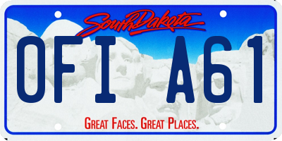 SD license plate 0FIA61