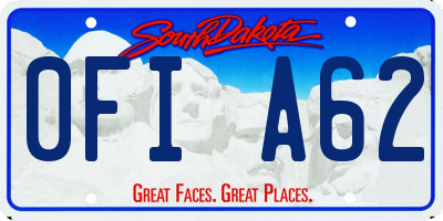 SD license plate 0FIA62