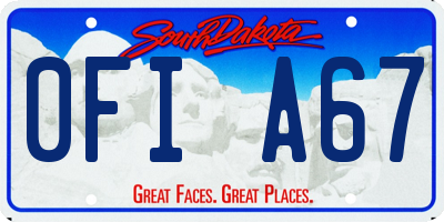 SD license plate 0FIA67