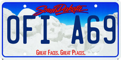 SD license plate 0FIA69