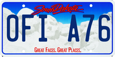 SD license plate 0FIA76