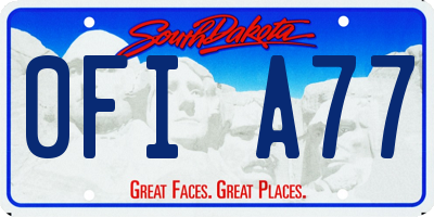 SD license plate 0FIA77