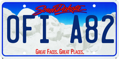 SD license plate 0FIA82