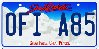 SD license plate 0FIA85
