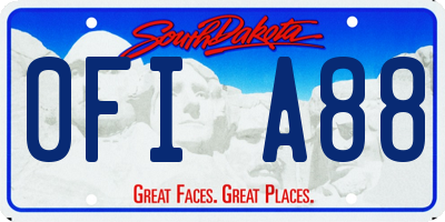 SD license plate 0FIA88