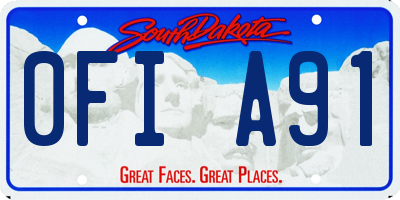 SD license plate 0FIA91