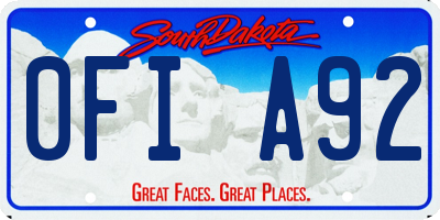 SD license plate 0FIA92
