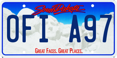 SD license plate 0FIA97