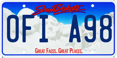 SD license plate 0FIA98