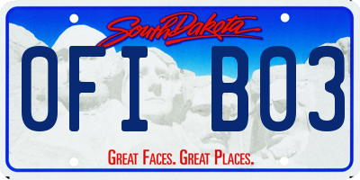 SD license plate 0FIB03