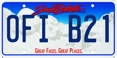 SD license plate 0FIB21