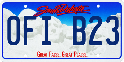 SD license plate 0FIB23