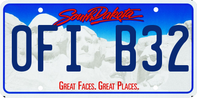 SD license plate 0FIB32