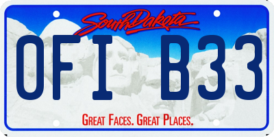 SD license plate 0FIB33