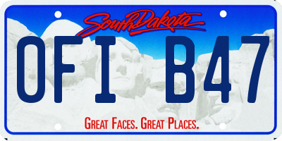 SD license plate 0FIB47