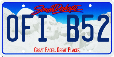 SD license plate 0FIB52