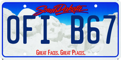 SD license plate 0FIB67