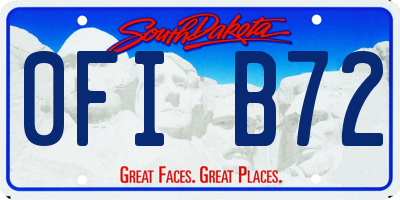 SD license plate 0FIB72