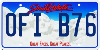 SD license plate 0FIB76