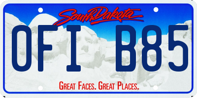 SD license plate 0FIB85