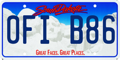 SD license plate 0FIB86