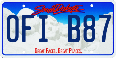 SD license plate 0FIB87