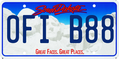 SD license plate 0FIB88