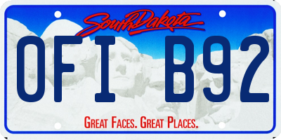 SD license plate 0FIB92