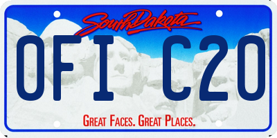 SD license plate 0FIC20