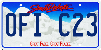 SD license plate 0FIC23