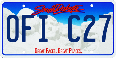 SD license plate 0FIC27