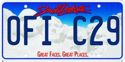 SD license plate 0FIC29