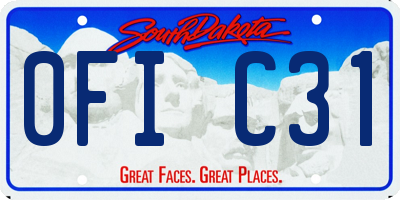 SD license plate 0FIC31
