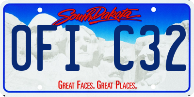 SD license plate 0FIC32