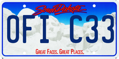 SD license plate 0FIC33