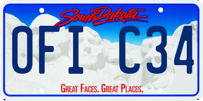 SD license plate 0FIC34
