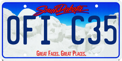 SD license plate 0FIC35