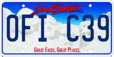 SD license plate 0FIC39