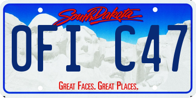 SD license plate 0FIC47