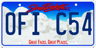 SD license plate 0FIC54