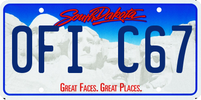 SD license plate 0FIC67
