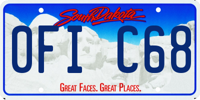 SD license plate 0FIC68